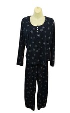 Christmas Pajamas Woman's Size Medium 2 Piece Snowflake    