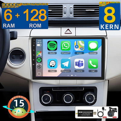 DAB+ 6+128GB Für VW Passat B7 2010-2015 Carplay Android 16 Autoradio GPS NAVI BT