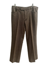 Ralph Lauren Adelle wool cashmere tweed trousers tan/ brown womens size 14