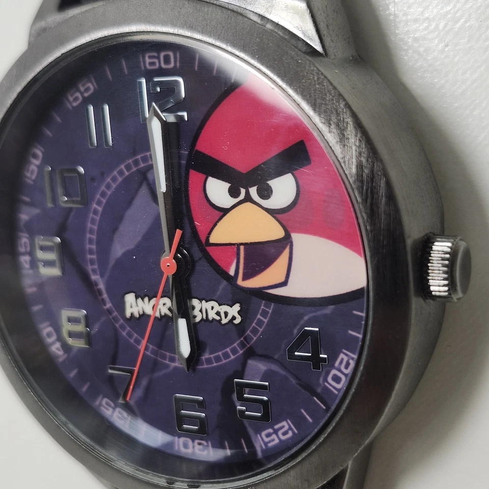Angry Birds "Red" Watch Large Face & Black Rubber Strap Rovio *Needs Battery - Image 3 of 4