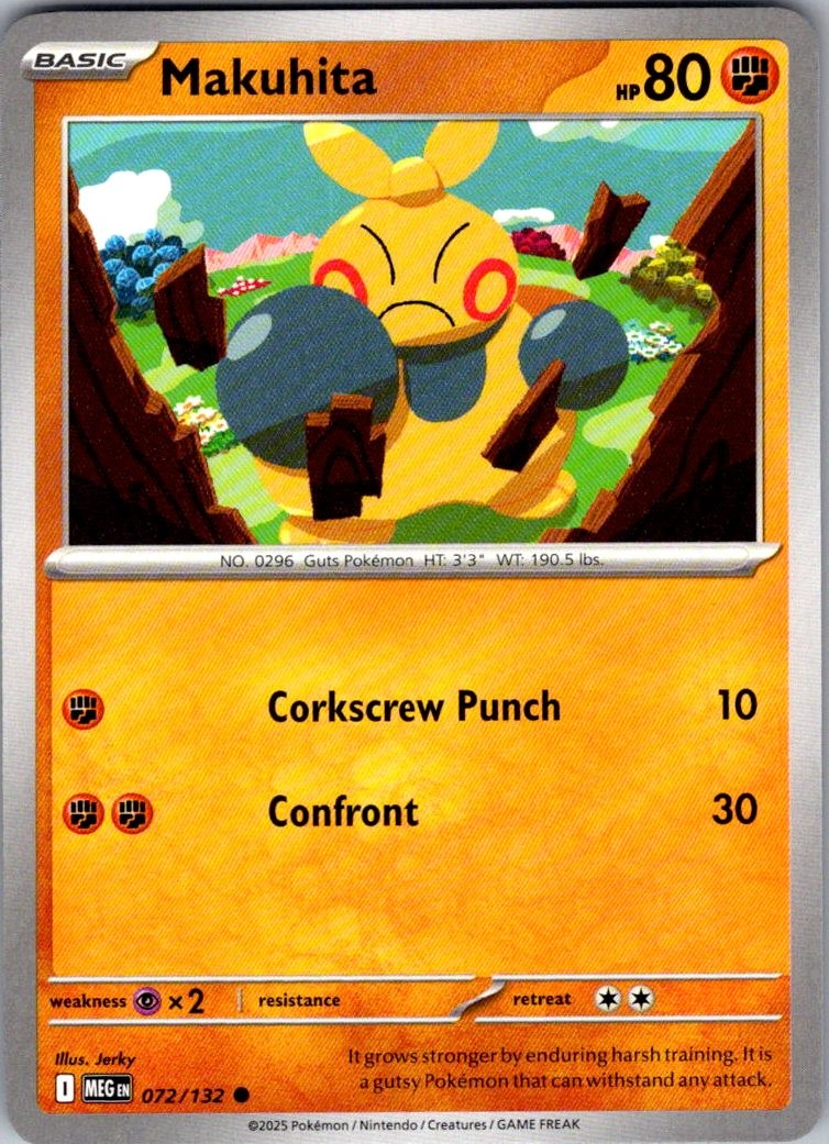 Makuhita Mega Evolution 072/132 Common Pokemon Near Mint