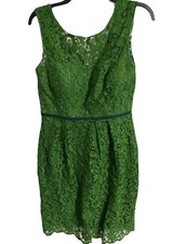 Women JENNY YOO COLLECTION Green Harlow Lace Sheath Dress Sz 6 EUC