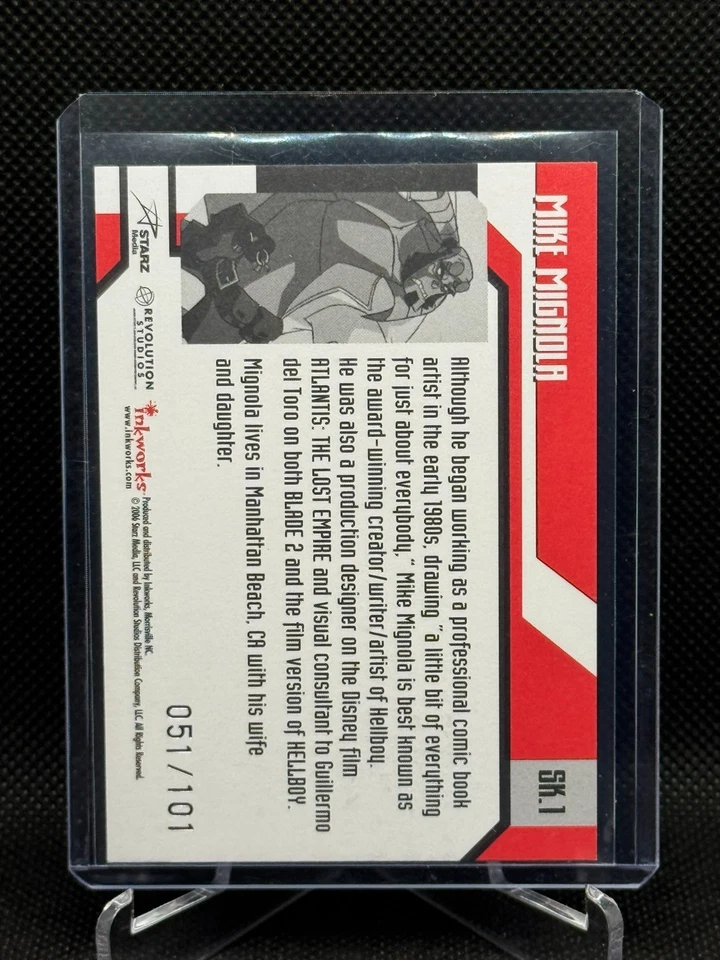 Mike Mignola Inkworks Hellboy Animated Sword of Storms Sketch Card 051/101 RARE! - Image 2 of 2