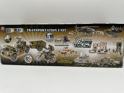 NEW Open Box Click N' Play Transportation Unit World Peacekeepers 16 Pc Set