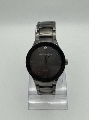Geoffrey Beene Black Diamond Watch GBA0005GU Stainless Steel Brand