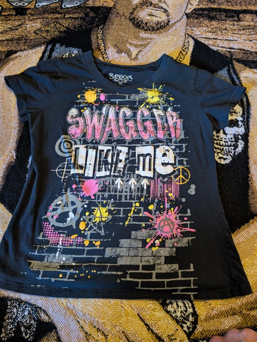 Tee-shirt RANSOM GIRL Avec Gilet Attaché - Taille S 7/8, Motifs Graphiques, Occasion Bon état