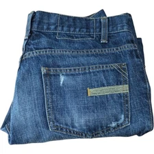 Calvin Klein Jeans Mens 30x30 Blue Low Rise Straight Leg Denim Distressed 32x30