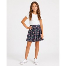 435 by Matilda Jane Clothing Girls Skirt 10 Green Floral Print Polyester