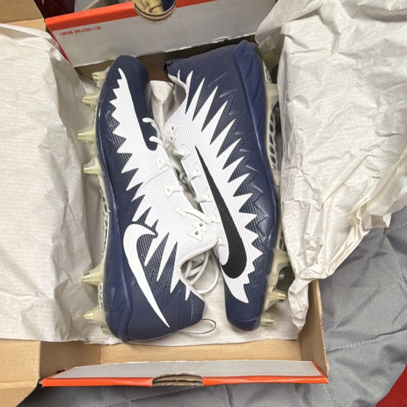 Nike Alpha Menace Pro Low TD Promo Football Cleats White Navy Size 12.5