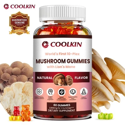COOLKIN Mushroom Gummies 2600mg - Promote Relaxation, Improve Focus, Mental Clarity