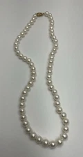 MODERN WHITE PEARL 14K NECKLACE 17 1/2” LONG (J1344) 