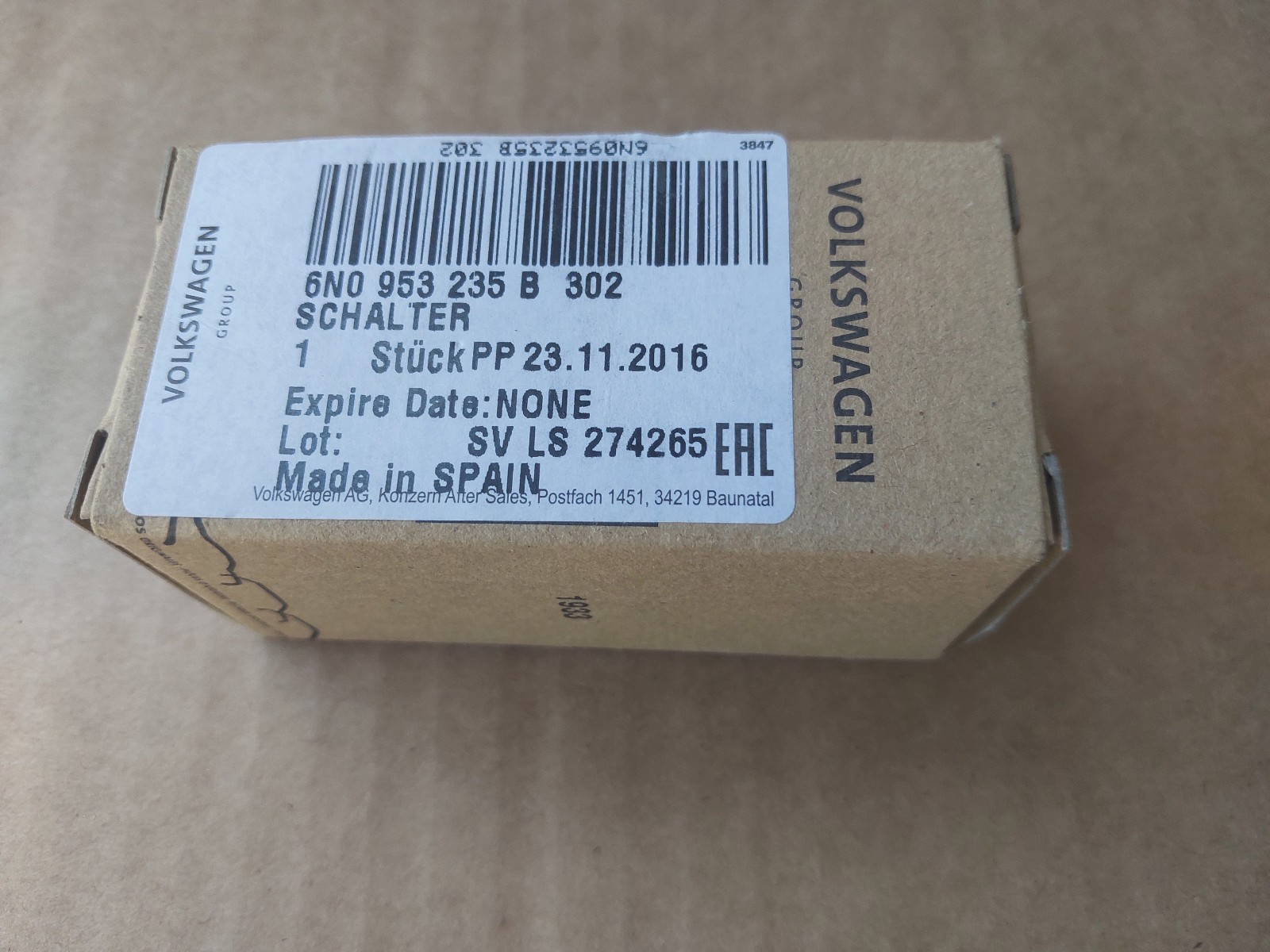 Porsche Carrera GT 2004-2006 Hazard switch