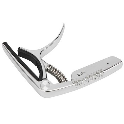 (Black)Guitar Capo Tuner 2 In 1 Zinc Alloy Built-in Rechargeable Battery DE