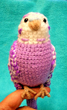 Amigurumi crochet creations... Lovely Lilac And White Budgie.