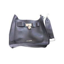 Steve Madden Bjessi Crossbody Hobo Purse Black Silver Lock Tote Missing Strap 
