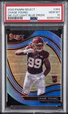 2020 PANINI SELECT DIE-CUT LIGHT BLUE PRIZM #364 CHASE YOUNG PSA 10