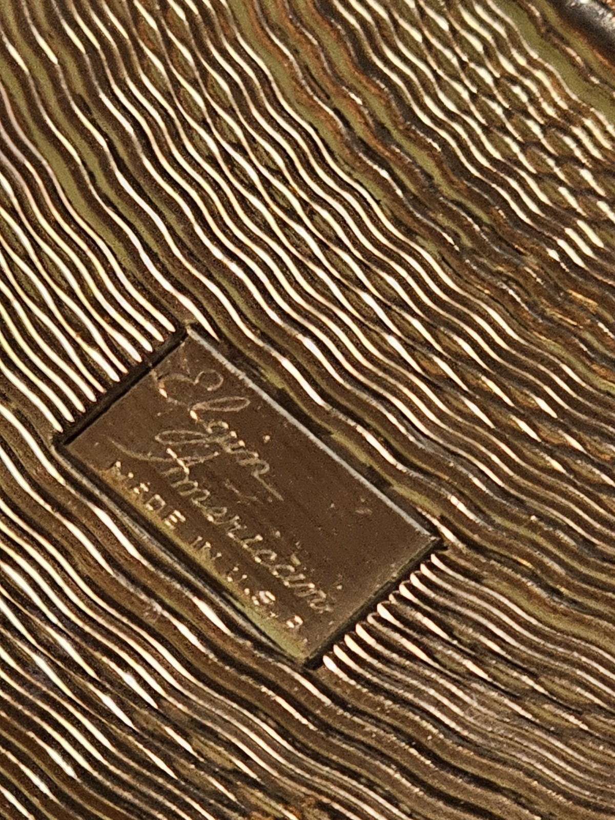 Vintage Elgin Powder Compact Turquoise Gold Floral w Mirror