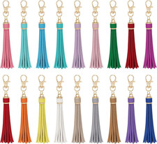 18 Pieces Artificial Leather Tassel Faux Leather Tassel Bulk Keychain Tassels fo