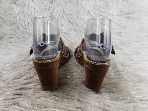 APEPAZZO Brown Slide On Wedge Heel Sandals Size EUR 39 - Picture 5 of 6