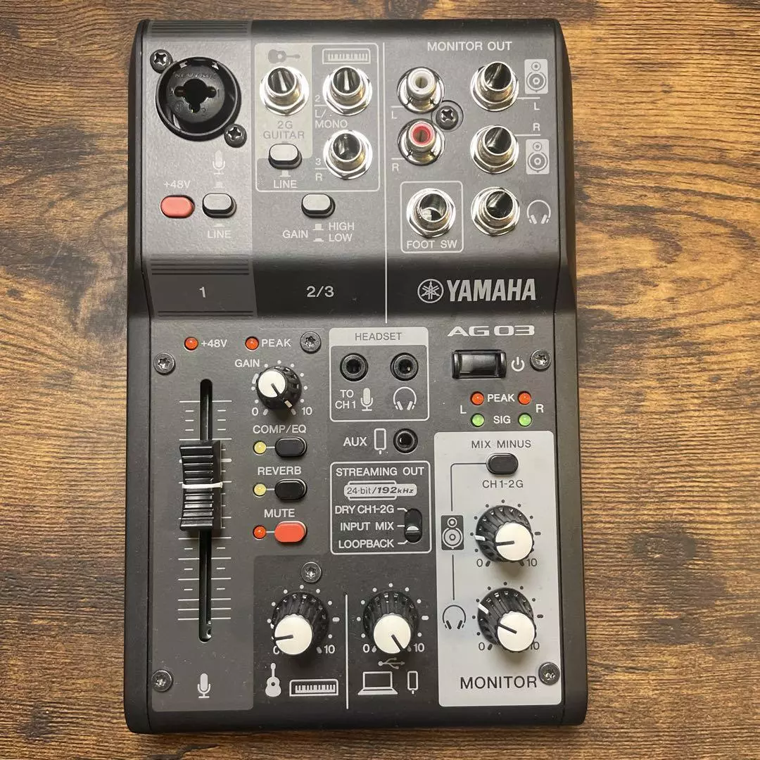 YAMAHA AG03MK2 Black Live Streaming Mixer 3 Channel LoopBack USB Audio  Interface