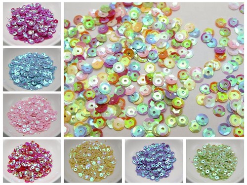 5000  6mm CUP round loose sequins Paillettes sewing Wedding craft - Picture 1 of 21