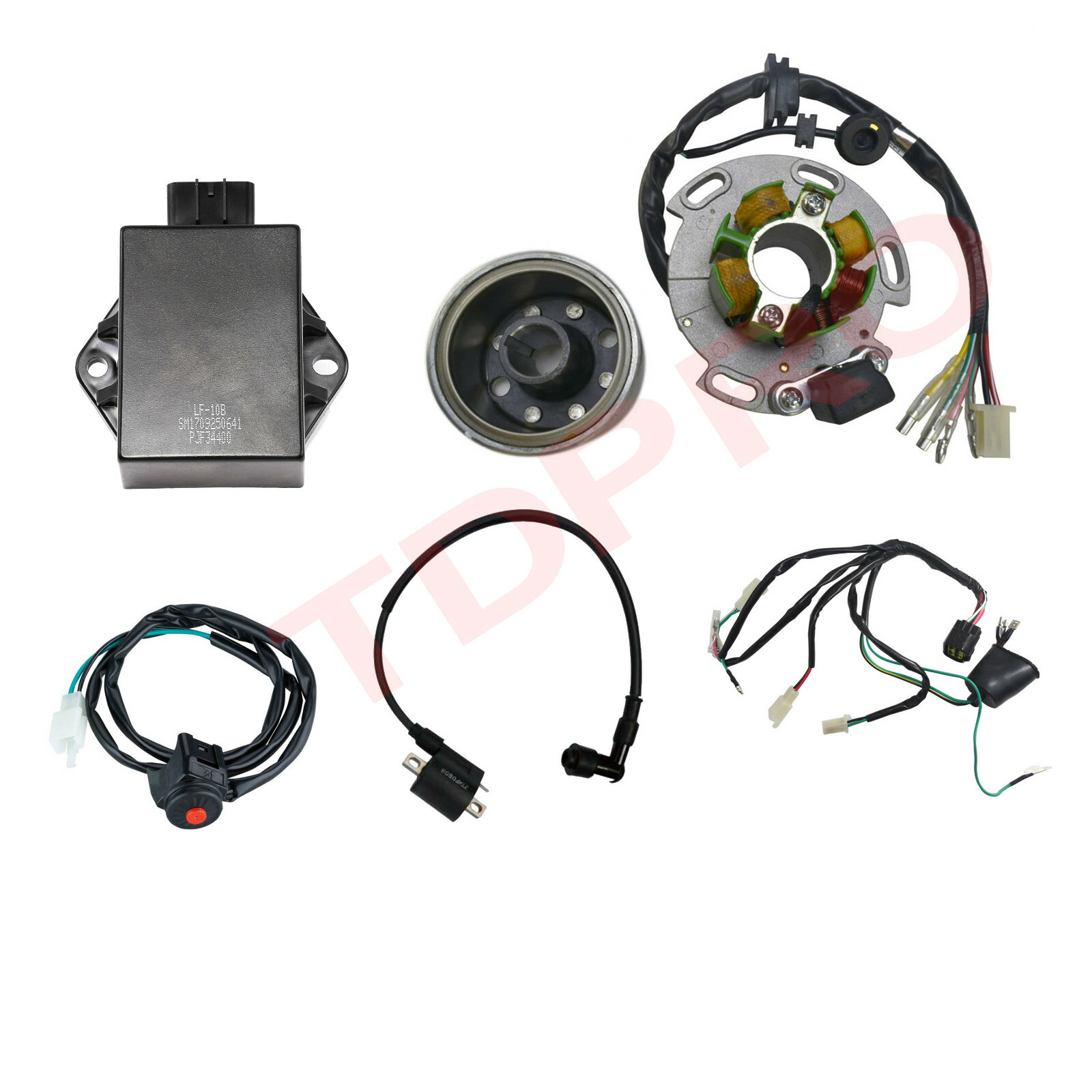 Magneto Stator Flywheel Rotor CDI Ignition Coil Wiring Kill Switch 150cc Lifan