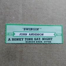JOHN ANDERSON Swingin/A Honky Tonk Night JUKEBOX STRIP Record 45 rpm 7"