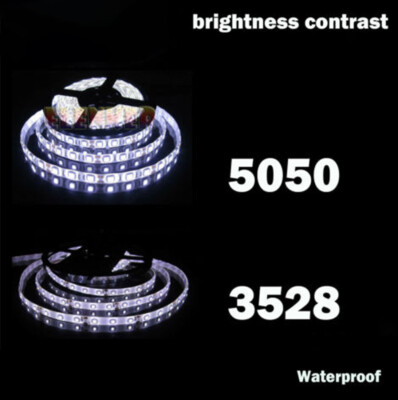 5M 300 LED Strip Light 3528 5050  SMD RGB Ribbon Tape Roll Waterproof DC 12V