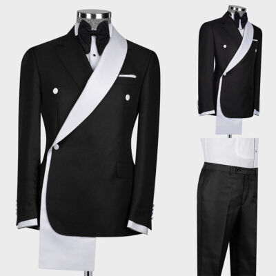 Men's Black Printed Blazer Spandex Jacket Fitted Formal Tuxedo Dinner Jacket