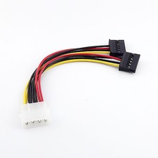 1x IDE 4 Pin Male Molex to 2x SATA Female ATA HDD Power Y Splitter Adapter Cable