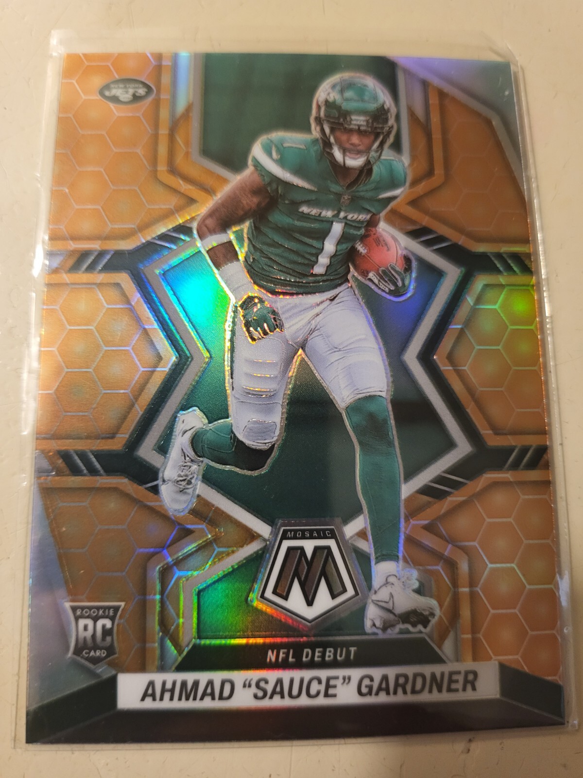 Ahmad "Sauce" Gardner RC🔥HONEYCOMB SSP🔥NFL Debut PRIZM 2022 Mosaic NY Jets
