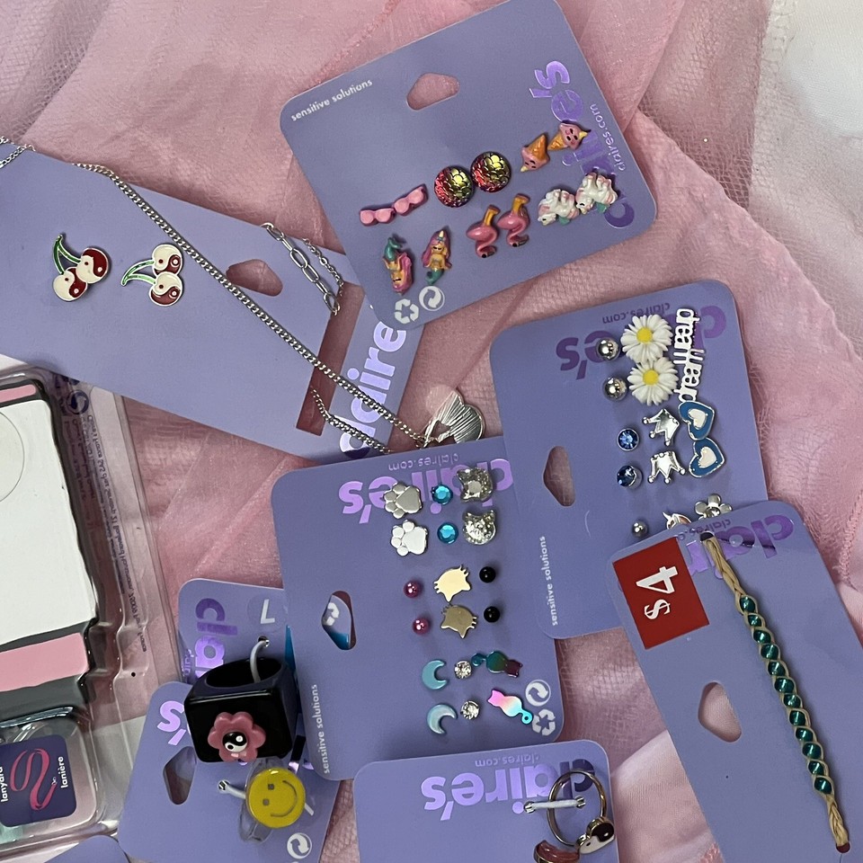 Claire’s Lot All New Earrings,Rings Bracelet,Hair Goodies And More 25