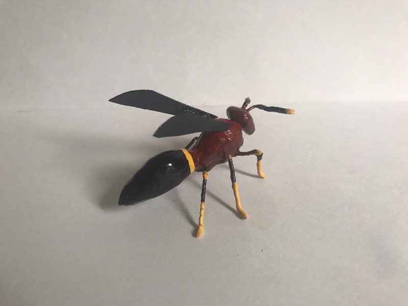 Handmade Hand-painted 2.5" Paper Wasp Bee Hornet Insect Figurine Replica