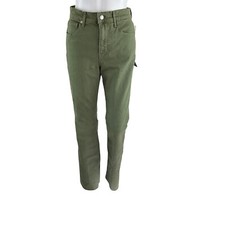 Veronica Beard Women s Crosbie Patch Pockets Slim Wide Leg Jean Blue Sz 28