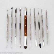 10Pcs/Set Stainless Steel Dentist Teeth Wax Carving Tools Instrument Lab Kit NEW