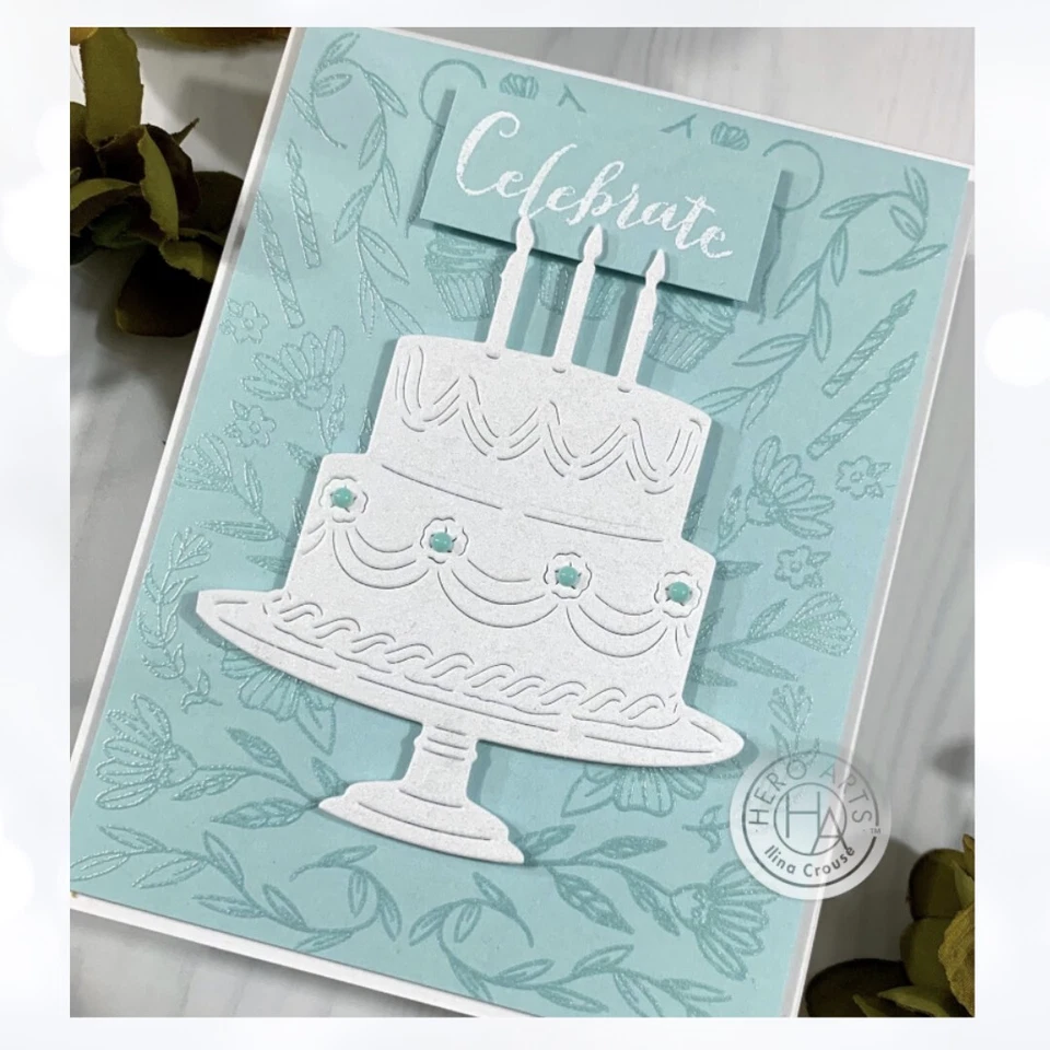 My Monthly Hero Arts Kit FIESTA DE CUMPLEAÑOS Pastel Febrero 2020 Estampillas de Goma Troqueles Foto 3 de 3