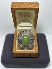 Designer Nicky Butler RAJ Sterling Silver Green Turquoise & Gemstone Ring