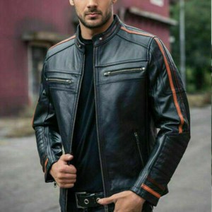 lambskin café racer jacket