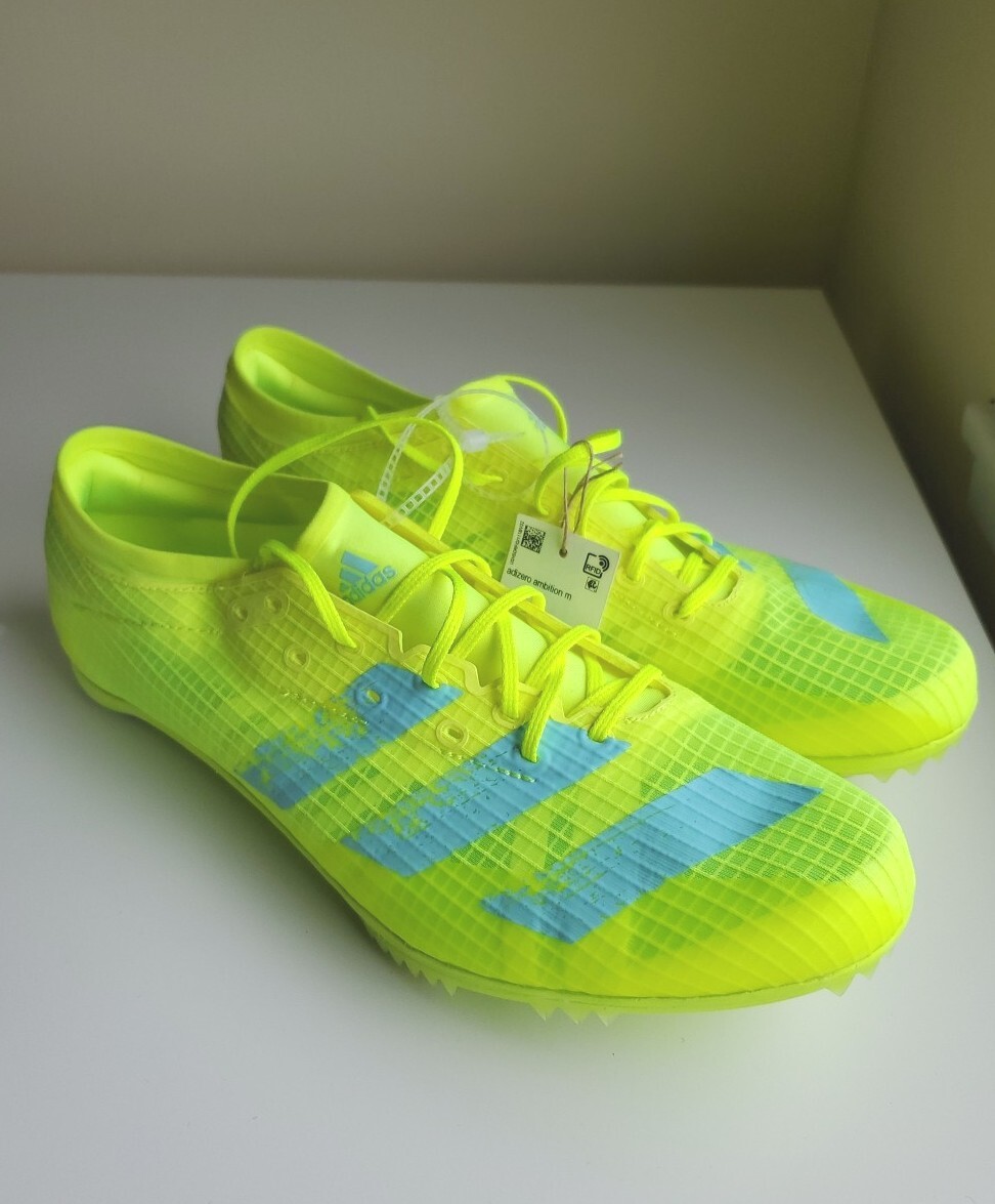 Adidas Adizero Ambition Track And Field Running Spikes Yellow FW2247 MEN 12  Flaw