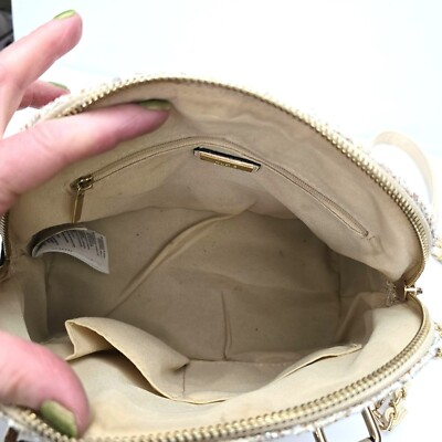 Aldo Barland Dome Bag Champagne Glitter Chained Shoulder