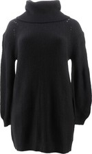 Skinnygirl Puff-Slv Turtleneck Sweater Dress BLACK XL NWOT (848)