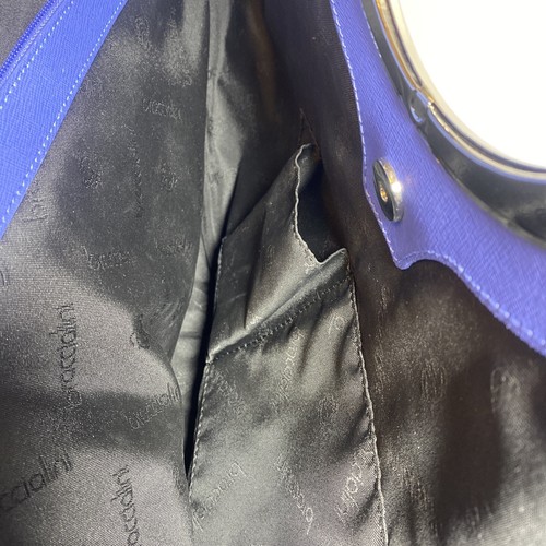 Braccialini Made in Italy Designer Blue Leather Purse Tote Bag - Picture 9 of 13