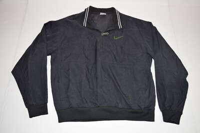 Vintage nike Jacket Windbreaker Size M 90s Black Green nike