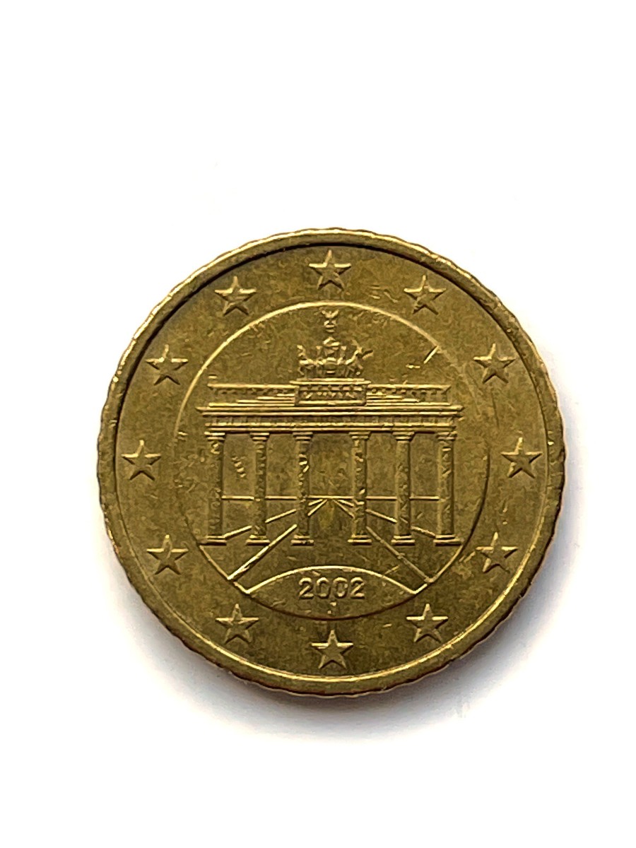 2002 German 50 Cent Euro Coin Rare Building Yellow Sz 24 mm