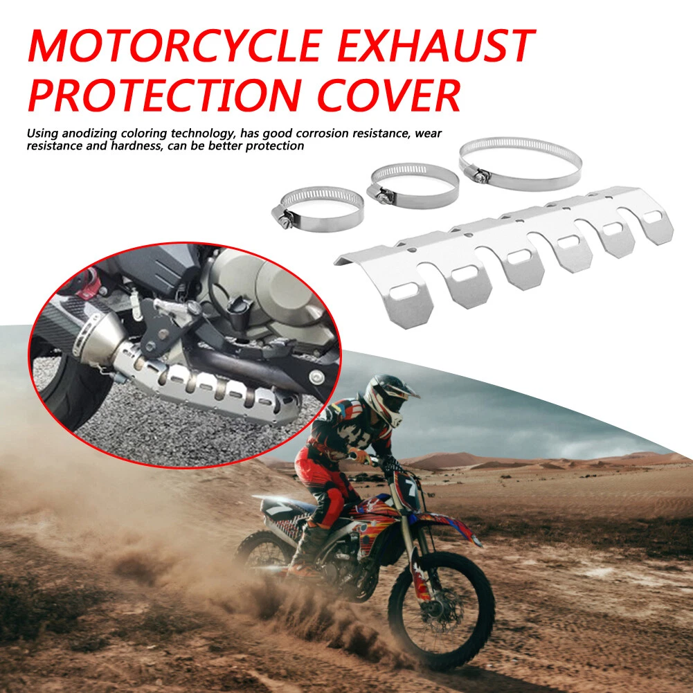Motorcycle Exhaust Muffler Pipe Heat Shield Heel Guard Protector (Silver)  H1 | eBay