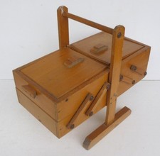 Small Sewing Box Antique Wooden Seamstress