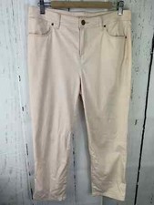 Chico's Platinum 1 S Pink Stretch Denim 5-Pocket Zip Fly Crop Jeans i4