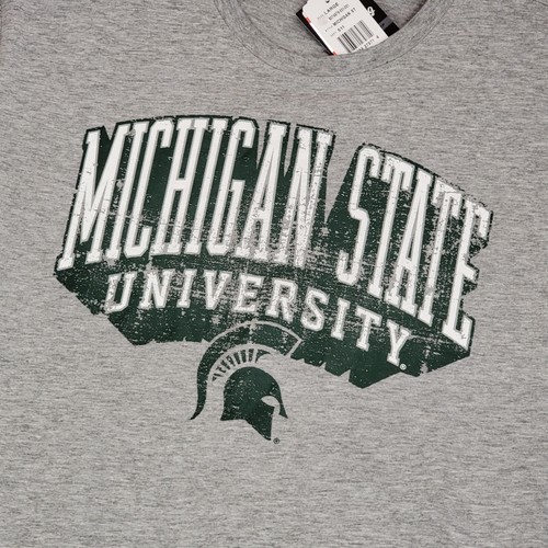 Michigan State Shirt MSU Spartans Mens Large Gray Casual Football NCAA NWT