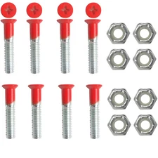 Dime Bag Hardware Skateboard Mounting Nuts and Bolts 1" Phillips - Red