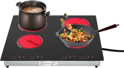 23 Inch Countertop Electric Cooktop 4 Burner,110V  Electric Stovetop
